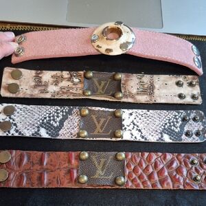 PI Artisan Leather Cuff Bracelets - Set of 4